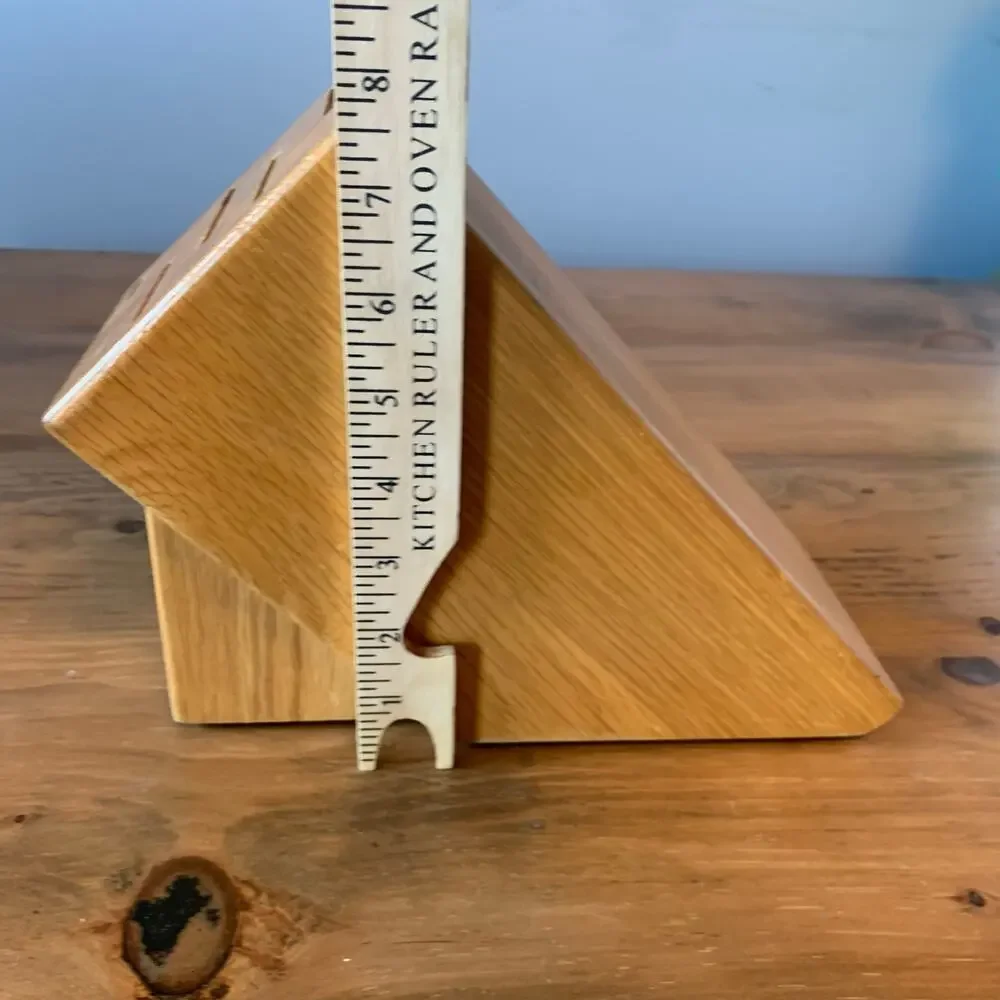 CUTCO 5 Slot Gourmet Knife Block #1749 Solid Honey Finish Oak (Block only)